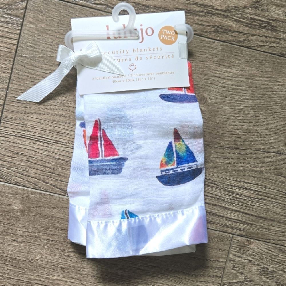 Brand New Lulujo Sailboat Security Blankets